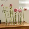 Wazony 6/8pcs Glass Flower Bottle Glass Test Test Wazon Nowoczesny dekoracyjny wazon roślin Zestaw do kwiatów Dekoracja domu ślubna L240309
