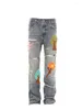 Jeans da donna Design Estetica Pantalones Mujer Fiore Patchwork Foro Vita alta Streetwear Donna Slim Y2k Harajuku Abbigliamento vintage