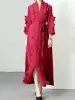 Платье XITAO, плиссированное однотонное платье, женское платье в Корее, осень 2023, Новое поступление, индивидуальное модное свободное платье с рукавом три четверти HQQ0974