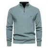 Suéteres para hombres Otoño Invierno Tops para hombre Y2K Half-Zip Turtleneck Moda Casual Suéter Sólido Versátil Suave Cálido Punto para hombres