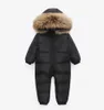 Russian Winter Infant Warm White Duck Down Rompers Children Outdoor Ski Sets new born Baby girl clothes Fur Hooded Jumpsuits 30 25088505