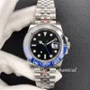 GM Maker Mens Watch Ceramics Bezel 40mm GMT AL 3186自動ムーブメント126710 904Lスチール防水スーパーバージョンETAリストウォッチ