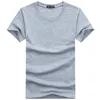 Costumes pour hommes A2264 Style décontracté plaine couleur unie T-shirts coton bleu marine coupe régulière été hauts T-shirts homme vêtements