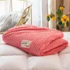 Watermelon Red Color Blankets for Beds Single Queen Flannel Coral Fleece Blanket On the Bed Soft Warm Thickness Bedspread 201113251d
