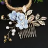 Hair Clips Wedding Pearl Rhinestone Flower Combs Bride Hairpin For Women Bridal Accessories Hairband Jewelry