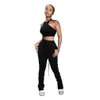 Women'S Tracksuits Female Ladies Tracksuits Joggers Sleeveless 2 Piece Stacked Legging Set With Crop Top Drop Delivery Apparel Women' Dhg4T