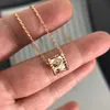 Naszyjnik designerski Vancf Naszyjnik luksus Diamond Agat 18K Gold Live v Family Kaleidoskop Naszyjnik różowego złota diamentowego łańcucha diamentowego