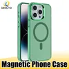 Magnetic Case for iPhone 15 Translucent Matte Slim Shockproof Anti-Fingerprint Protective Cover for iPhone 14 13 12 izeso