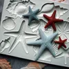 해양 시리즈 조개 곰팡이 실리콘 곰팡이 퐁당 케이크 장식 도구 gumpaste sugarcraft 초콜릿 형태 베이크웨어 도구 240226