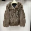 Haining 2023 Zima nowe pełne skórzane futro lisowe dla damskiej luksusowej mody płaszcz młodzieżowy 256867