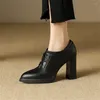 Chaussures de robe Printemps Véritable Cuir Femmes Pompes à bout pointu pour talons hauts Zapatos Mujer Mocassins Dames