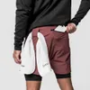 Fiess – short de sport 2 en 1 pour hommes, séchage rapide, respirant, extensible, Double couche, pour jogging, gymnastique, course à pied, entraînement, nouvelle collection