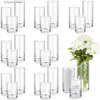 Vases 24 Pcs Glass Cylinder Vases Hurricane Vase Bulk for Centerpieces Flower Vase for Floating Candle Tall Glass Pillar Candle Holder L240309