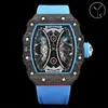 Orologio da uomo YS Factory 2024 RM53-01 Dimensioni aggiornate 43X49X16mm movimento tourbillon antigraffio vetro zaffiro orologi con pellicola antideflagrante