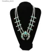 Ожерелья с подвеской продажа Ожерелье с цветком тыквы Винтаж серебряный камень цветок тыквы N21789 V191128320U L240309
