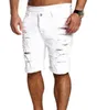 Mens denim Chino Fashion Shorts tvättade denim pojke mager bana korta män jeans shorts homme förstörde rippade jeans plus storlek 240306