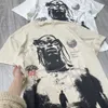 Immagini reali Maglietta Graffiti Uomo Donna T-shirt oversize di alta qualità Top Tee 24ss