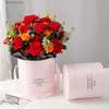 Envoltório de presente 2 pcs caixas de flores redondas mulheres flor embalagem saco de papel com tampa para florista bouquet flor embalagem caixa de armazenamento de presente caixas T240309