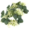 Dekorative Blumen, 2 Stück, Kerzenständer, Girlandenringe, Eukalyptus, kleiner Kranz, Kränze, Seidenblumen für Säulen, künstliche Tafelaufsätze, Tische