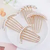 Hair Clips 6 Styles Shiny Pearl Flower Hairpin Comb Elegant Women Wedding Banquet Party Dinner Jewelry Convenient Head Modelling Decor