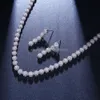 Re4288 Set di orecchini da collana rotondi con zirconi cubici, cz, set di gioielli da sposa da donna