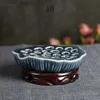 Vasi Stile giapponese Porta Ikebana Ceramica Forma di loto Ikebana Disposizione dei fiori Vaso Tavolo da tè Zen Kenzan Fiore Arte Strumento fisso L240309