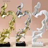 Objets décoratifs Figurines NORTHEUINS Nordique Abstrait Couple Statue Décoration Embrasser Amour Profond Résine Figurines Saint Valentin Cadeaux Décor Accessoires T2403