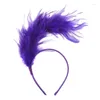 Grampos de cabelo Mardi Gras Headband Burlesque Headpiece com penas Flapper Feather