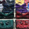 Boyun bağları Bowtie Hanky ​​Cufflink Setleri% 100 İpek Jacquard Dokuma Erkekler Kelebek Bow Tie Cep Kare Mendil Seti Lüks Erişim257c