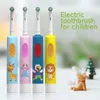 Brosse à dents électrique batterie électrique pour enfants dessin animé petite tête rotative 414 ans 240309