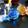 Estatuetas decorativas 7pcst colorido esmalte dragão contas esfera bola de cristal estatueta de vidro decoração para casa em miniatura presente de aniversário luxo