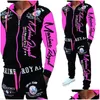 Herrspårmärke Märken Men Tracksuit 2 -stycken Toppar och byxor Mens Svettdräkter Set Letter Print Plus Size Jogger Set for Clothing Trac DHCLQ