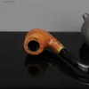 Other Home Garden ic Rosewood Smoking Pipe 9mm Filter Bent Tobacco Pipe Gold Ring Wood Pipe High Quality Smoke Pipe Accessory T240309