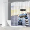 Pebble Printed Shower Curtain Mildew Washable Curtain with Hook Bathroom Decorative Curtain Rocks 3D Shower Curtains 240*180cm 240219