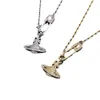 Viviennes Westwoods collier à épingles en diamant pour femme collier Saturn bijoux chaîne de clavicule