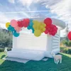 wholesale 4.5x4m (15x13.2ft) full PVC Free ship to door commercial inflatable wedding bouncer white jumping bouncy castle bounce house with dome for party event