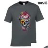 T-shirt da uomo 100% cotone manica corta Skl Stampa T-shirt da uomo casual allentato streetwear maglietta consegna drop abbigliamento abbigliamento da uomo uomo 'Dhxrz