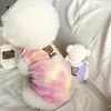 ファッションソフトペットの犬の服染色カラフルなぬいぐるみ犬のコート犬ベストかわいいドッグジャケットのための小さなクリスマスドッグ服Chihuahua 240307