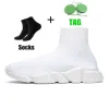 Tasarımcılar Hızlar 2.0 V2 Günlük Ayakkabı Platformu Spor Sneaker Erkek Kadınlar Tripler Paris Socks Boots Beyaz Mavi Işık Ruby Graffiti Vintage Marka Lüks Eğitmenler Sneakers