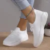 Casual Shoes Women's Knitted Breathable Sneakers Lightweight Non Slip Sports Tennis For Women 2024 Autumn Flats Zapatillas Mujer