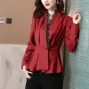 Blazers Creative Patchwork Lace Pleated Skinny Single Button Vneck Office Lady Blazers Autumn Winter Thin Sexy Women's Clothing 2022