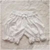 Culottes Femmes Volants Blancs Culottes Femmes Fille Kawaii Culottes Mignon Dentelle Bowknot Lolita Short De Sécurité Pantalon Élastique Vintage Victori Dhumr