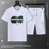 Designer heren t-shirt set zomer T-shirt shorts 2-delige set wit sportkleding 3D letters retro straatkleding creatief patroon heren casual set shorts #88