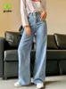 Jeans Femme GOPLUS jeans femmes Y2k Pantalon large taille haute maman Jeans mode coréenne Jeans Pantalon bleu Jean Pantalon large femme C1855 J240306