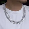 Collier hip hop en argent Sterling 2024 pour hommes, bijoux fins, Vvs Moissanite, Baguette en diamants, chaîne à maillons cubains glacés de 20mm, 925