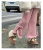 Byxor Autumn and Winter Girls 'Velvet Flare Pants Casual Small Medium Baby Fashion Loose Windproof Warm