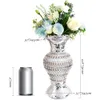 Vase en argent Grands vases en céramique incrustés de strass Vases à fleurs de luxe Cadeau idéal pour la décoration de la Saint-Valentin Vase en céramique 240229