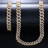 Gold Silver Color Micro Paled 8mm CZ Miami Cuban Chains Halsband Armband Hiphop Mens Iced CZ Fashion Jewelry Gift305i