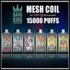 Bang King 15000 puffs engångsångs Electric Cigarette 25 ml Typ-C uppladdningsbar engångsång 2% 5% NIC och 10 olika juice smaker blandade slumpmässigt