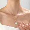 Colares Pingente Rodada Mãe de Pérola Natural Sea Shell para Mulheres Dainty Coração Gargantilha Moda Jóias 2024 Meninas Presente